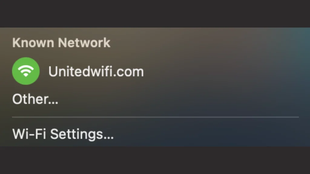 Connect to the United Wi-Fi