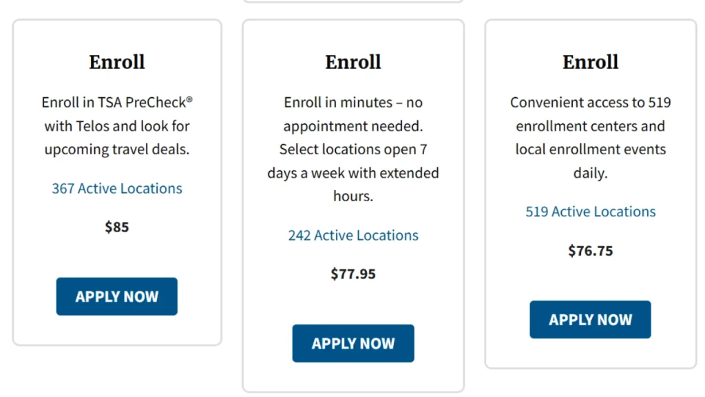 Visit tsa.gov website and tap on the apply button for precheck